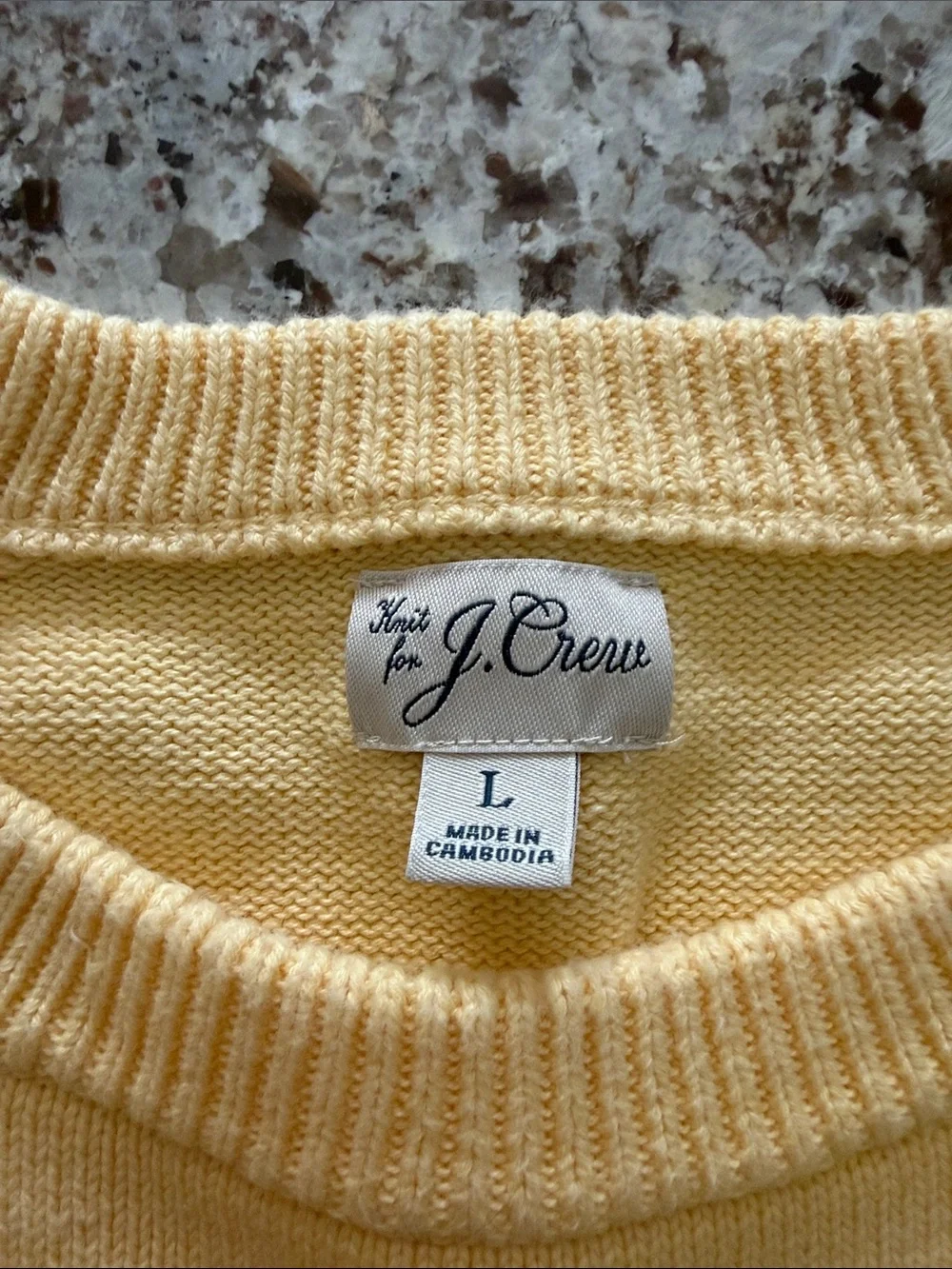 J. Crew Men's Pale Yellow Crewneck Sweater